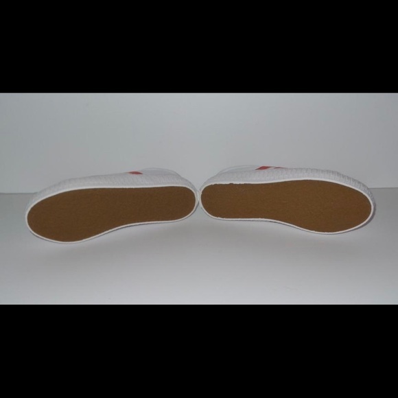 CELINE PLIMSOLE WHITE /RED CANVAS LACE UP SNEAKERS - Picture 6 of 8